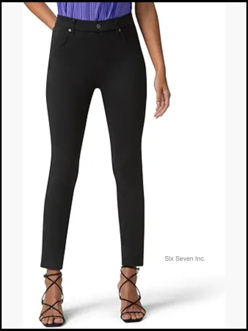 Ultra Soft Denim High Waist Skimmer Legging with Faux Front Pockets